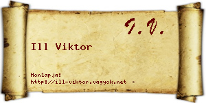 Ill Viktor névjegykártya